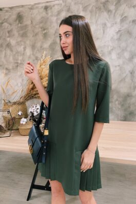 Платье со вставками плиссе