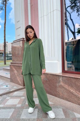 Летний женский брючный костюм жатка