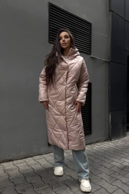 Женское зимнее стеганое пальто с капюшоном